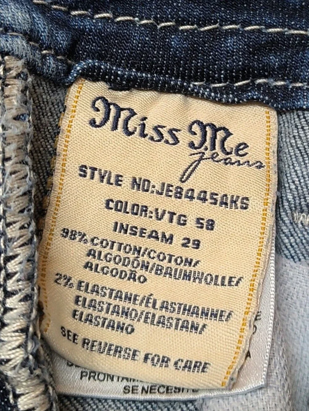Miss Me Signature Ankle Skinny Jeans Size 27